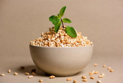 Millet Bowl with Mint Sprig