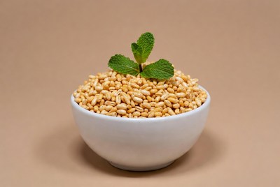 Millet Grains with Mint Leaves
