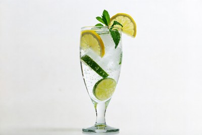 Lemon Cucumber Mint Water Glass