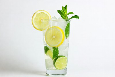 Lemon Mint Soda in Glass