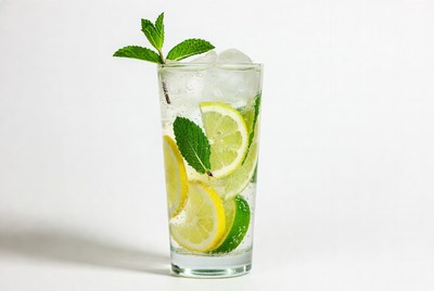 Lemon Mint Soda in Glass
