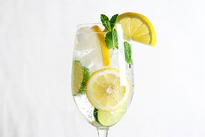 Lemon Mint Water in Glass