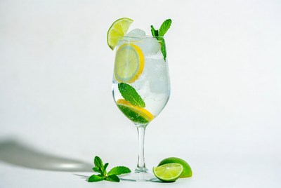 Gin and Tonic with Lime and Mint