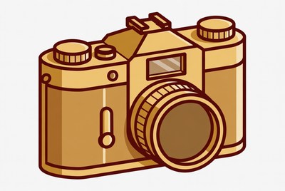 Vintage Brown Camera Illustration