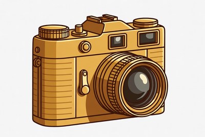 Vintage Brown Camera Illustration