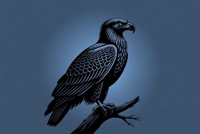 Bald eagle perched on branch