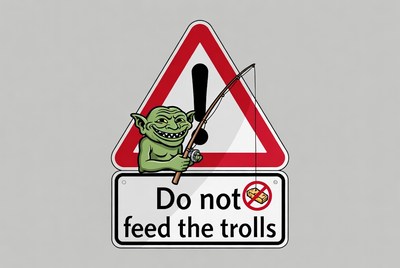Do Not Feed the Trolls sign