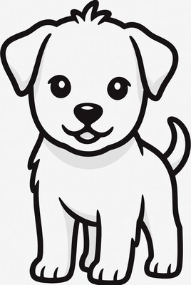 Cute white puppy illustration