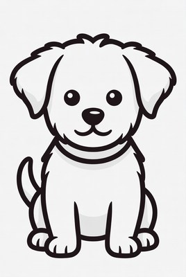Cute fluffy puppy illustration
