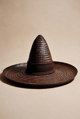 Woven conical brim hat