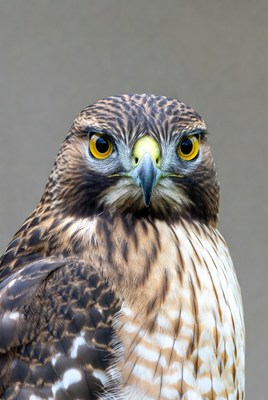 Close-up of red-tailed hawk