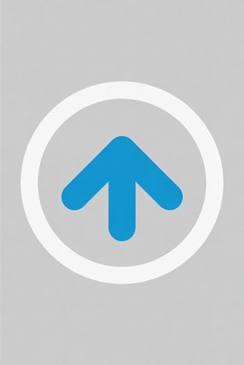 Blue Up Arrow in White Circle