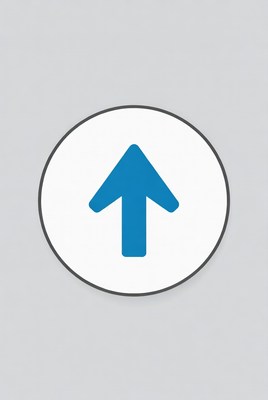 Blue Up Arrow in Circle