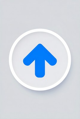 Blue Up Arrow in White Circle