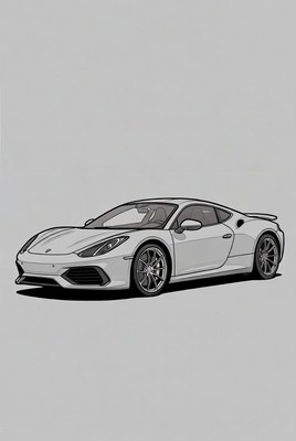 White Lamborghini Huracan Illustration