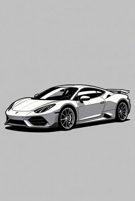 White Lamborghini Huracan illustration