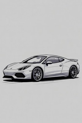 White Lamborghini Huracan illustration