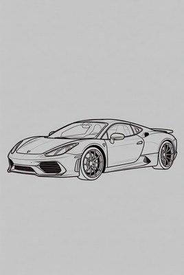 Lamborghini Huracan Line Art