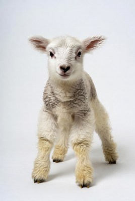 Cute baby lamb standing