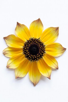 Yellow sunflower isolated on white