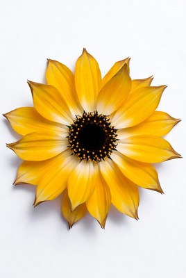 Yellow sunflower isolated on white