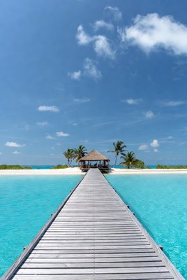 Wooden Pier to Beach Overwater Bungalow