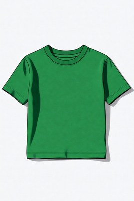Green children's t-shirt illustration