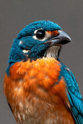 Colorful Kingfisher Bird Portrait