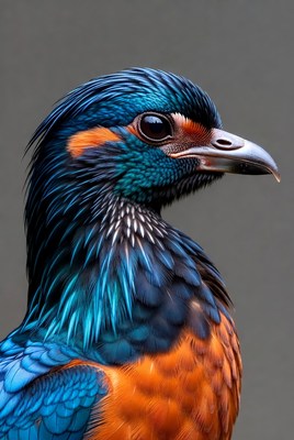 Colorful Blue-eared Kingfisher Profile