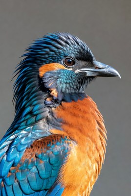 Colorful Kingfisher Bird Portrait