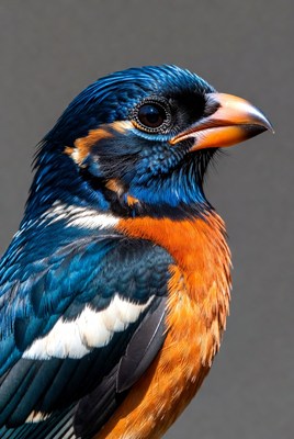 Closeup of Vibrant Painted Bunting Bird