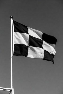 Waving Black and White Checkered Flag