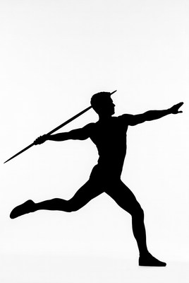 Silhouette of javelin thrower