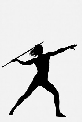 Female javelin thrower silhouette