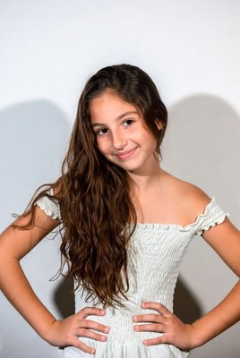 Smiling girl with long brown hair