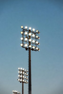 Floodlights on Stadium Poles