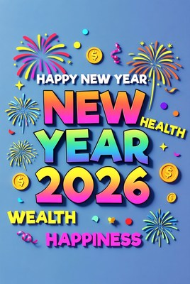 Happy New Year 2026 Card