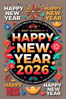 Happy New Year 2026 Card