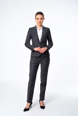 Woman in gray business suit