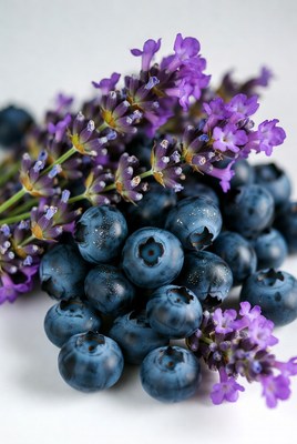 Blueberries with Lavender Flowers