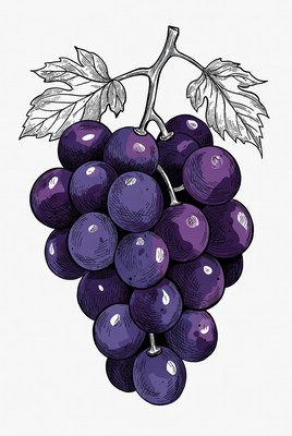 Purple grape bunch illustration