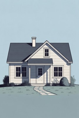 Minimalist White House Illustration