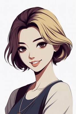 Anime girl with brown blonde hair