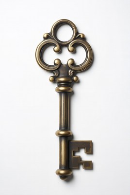 Vintage Brass Skeleton Key
