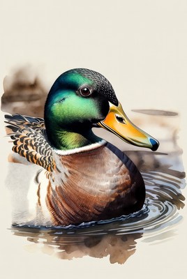 Male Mallard Duck in Water