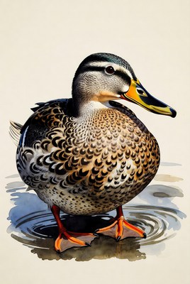 Mallard duck standing in water