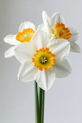 White Daffodils with Orange Centers