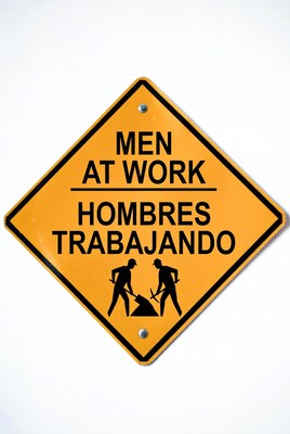 Men At Work Warning Sign