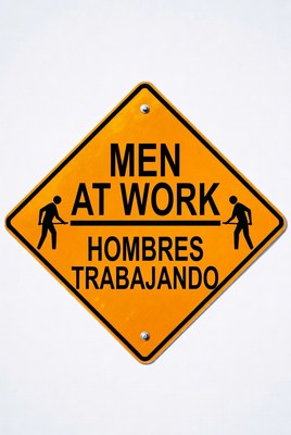 Men At Work Warning Sign
