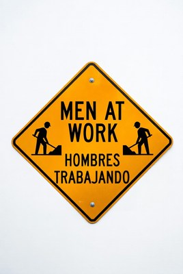 Men At Work Warning Sign